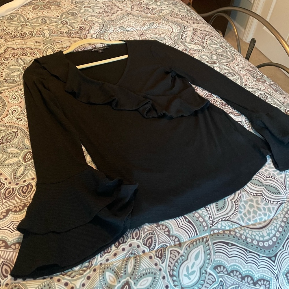 Boston proper black knit  blouse